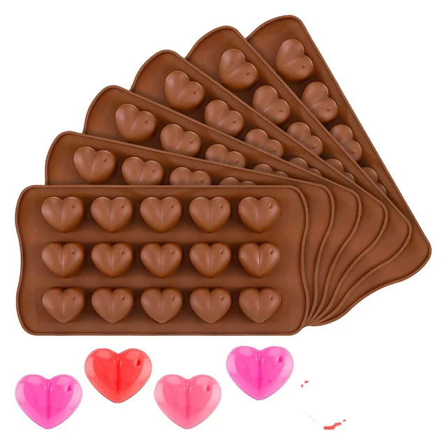 15 cavity love shapes silicone cake mold