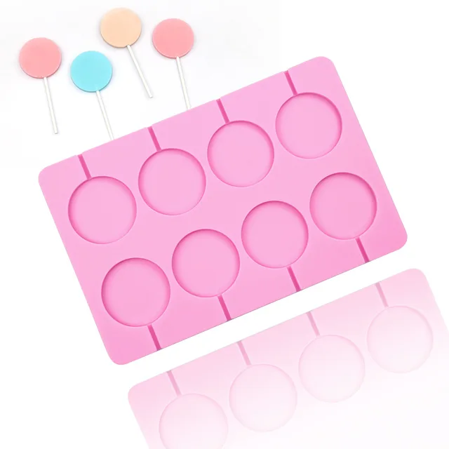 8 Cavity Silicone Round Lollipops Mold