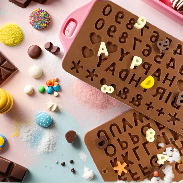 happy birthday and number letter shape silicon chocolate moulds, silicon resin mold
